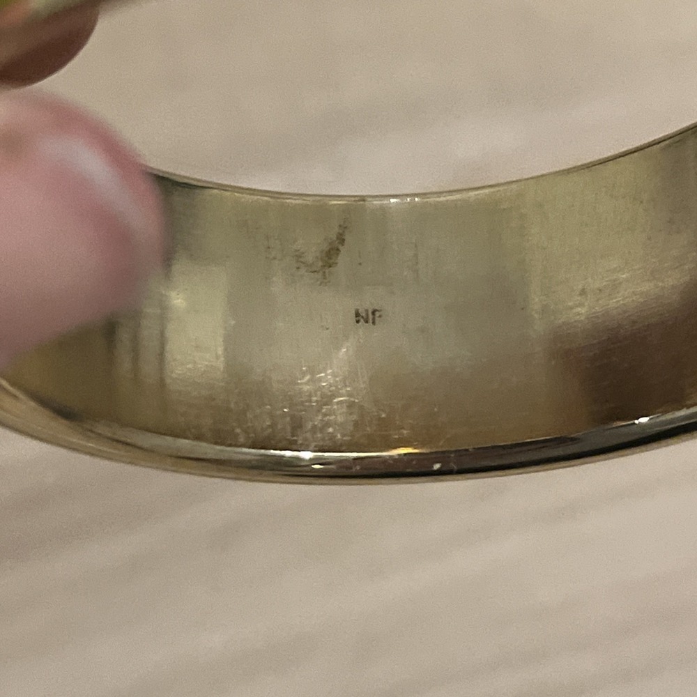Shanghai Tang Green and Gold Enamel Bangle Bracelet - Picture 6 of 9